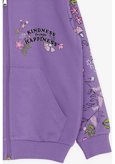 Breeze Kız Çocuk Hırka Çiçek Baskılı 1-4 Yaş, Lila