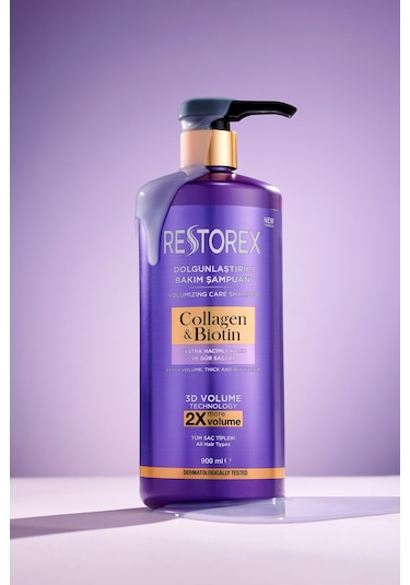 Restorex Collagen & Biotin Hacimsiz Saçlar Için Dolgunlaştırıcı Şampuan 900 ml