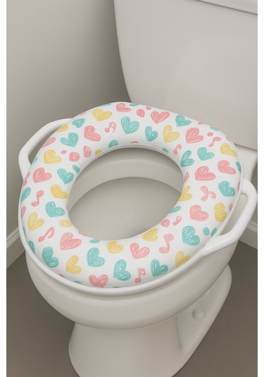Taşınabilir Çocuk Klozet Adaptörü Kapağı Tuvalet Eğitim Oturağı Beyaz