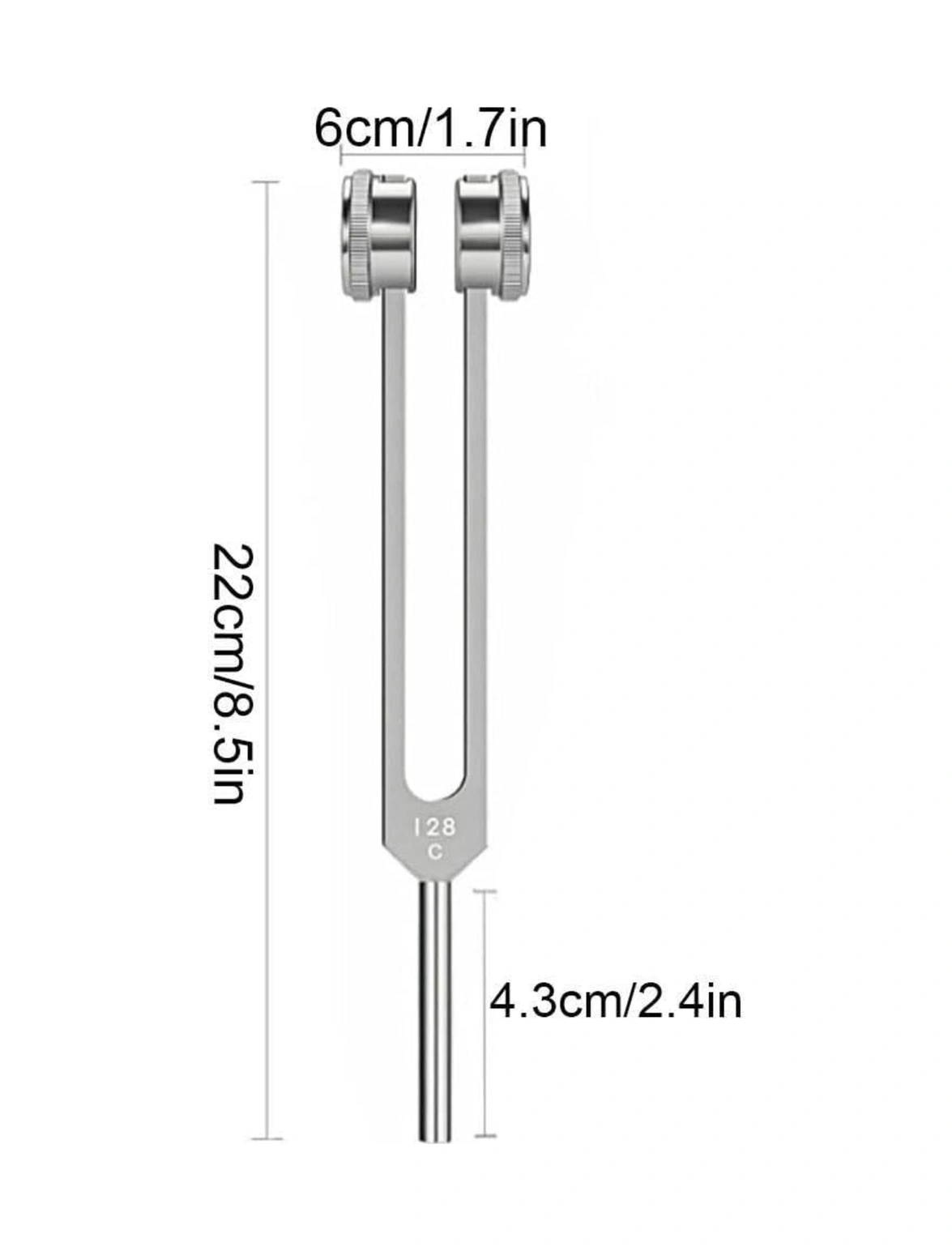 Youtek 128hz Gümüş Akustik Tunning Fork - Zihinsel Rahatlama, Meditasyon Ve Yoga İçin Doğal İyileştirici Ses Aleti