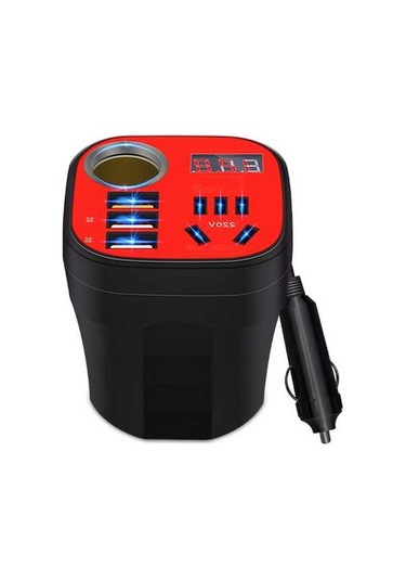 Ulzyvf Araç Üstü 200w İnverter Konvertörü Qc Şarj Cihazı 12v/24v-220v 5 İ 1 Arada Qc3.0 Flaş Şarj