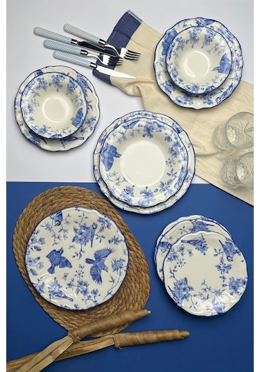 Tabak Evi Stoneware Flower Yemek Takımı 6 Kişilik 24 Parça