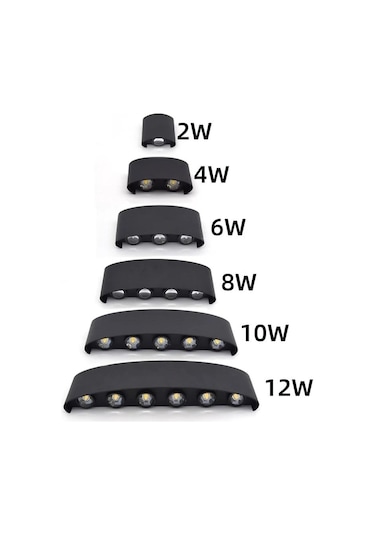 Siyah Ip65 Led Duvar Lambası Ac86-265 Kapalı Yatak Odası Oturma Odası Merdiven Duvar Lambası 6w/beyaz Işık Beyaz