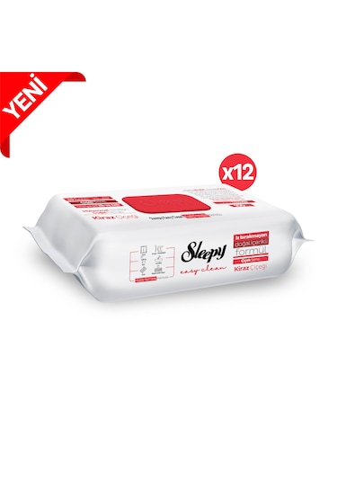 Sleepy Easy Clean Kiraz Çiçeği Yüzey Temizlik Havlusu&Mendili 12x100 (1200 Yaprak)