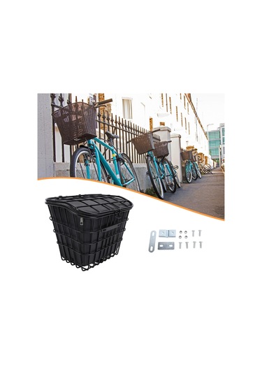 Suntek Bisiklet Depolama Sepeti Metal Tel Astarlı Çanta Siyah
