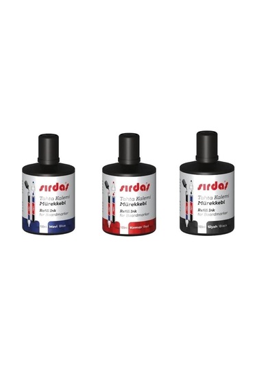 Sırdaş Tahta Kalemi Mürekkebi 100 Ml Kırmızı + Mavi + Siyah