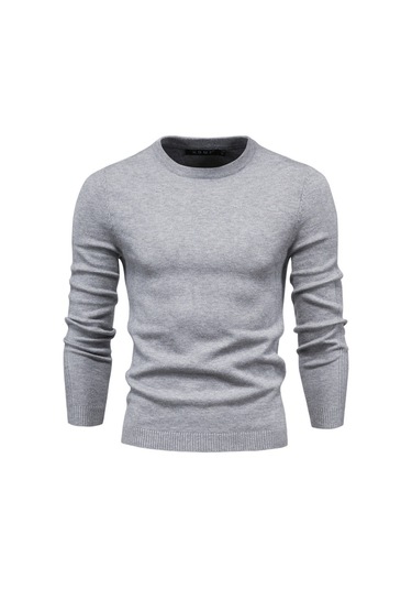 Yeni Sonbahar Ve Kış Günlük Düz Renk Kazak Erkek Süveteri Haki