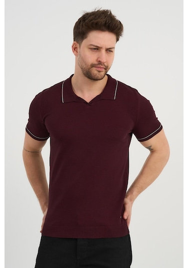 Alexander Gardi Alexandergardı Resort Yaka Triko T-shirt Bordo