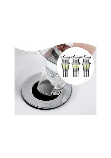 Suntek 3 Parça Lavabo Gider Tıkacı Silikon Conta Sağlam Stil D