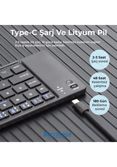 Microcase Katlanabilir Mini Bluetooth Klavye - Al5729