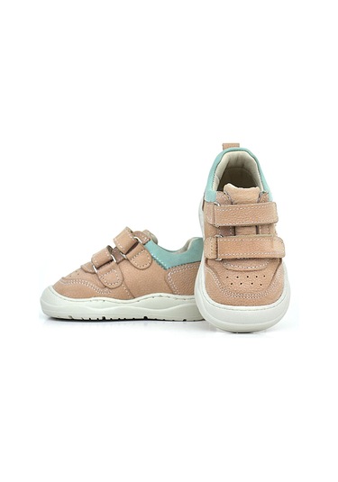 Rakerplus Schaggy Hakiki Deri Pudra Bebek Spor Ayakkabı Pudra
