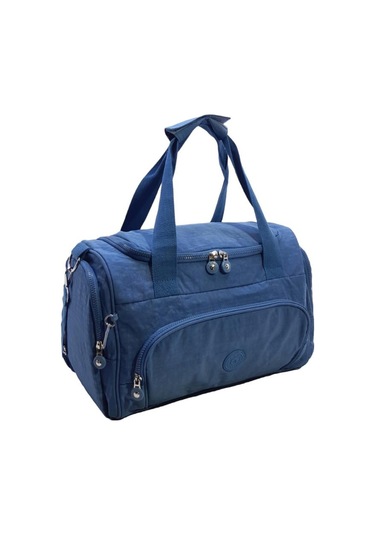 Hafif Klinkır Kumaş Yağmur Geçirmez Kabin Boy Seyehat Spor Çantası Mavi
