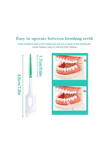 Willowhaven Yeşil 200 Adet Diş Arası Fırçası - Formaldehitsiz, Plak Temizleme, Hassas Diş Etleri İçin