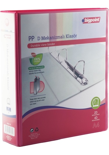 Bigpoint 4d Mekanizmalı Klasör 7 Cm Açık Kırmızı Kırmızı