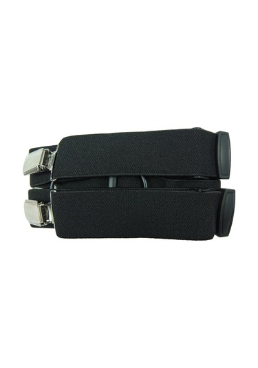 Siyah Pantolon Askısı Dört Klipsli Siyah