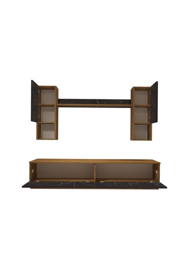 Decoraktiv Eko 5dab Mdf Std Tv Ünitesi Tv Sehpası Pera - Siyah Mermer