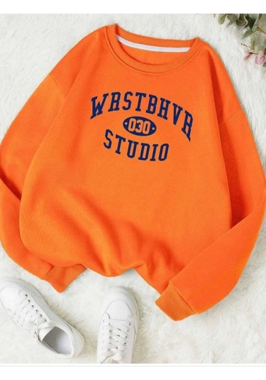 Kozia Outdoors Baskılı Oyaka Unisex Oversize Sweatshirt Oyakalar5 Oranj