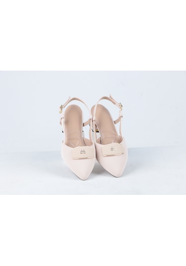 Ayakkabımood 4 Cm Saten Kumaş Arka Açık Topuklu Kadın Ayakkabı Siyah