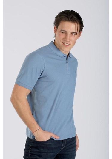 Lee Cooper Twıns 1 Erkek Pike Polo Yaka T-Shırt A.Mavi-17953-A.Mavi Açık Mavi