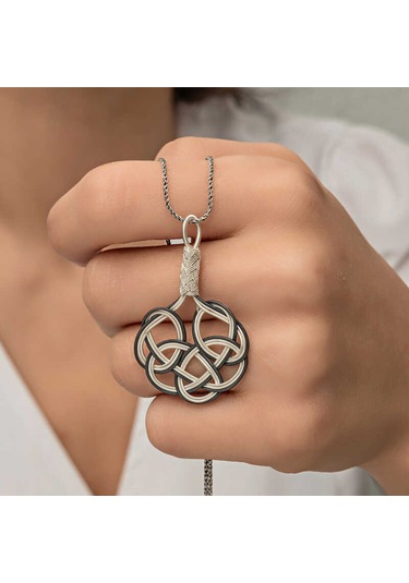 Himarry Gümüş Kazaziye Örgü Kadın Kolye Beyaz