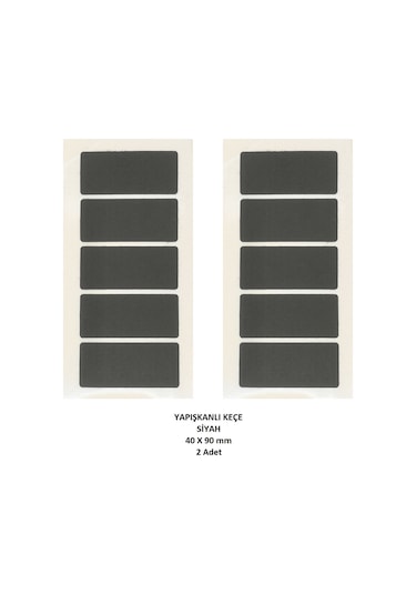 Zemin Koruyucu, 40x90 mm Keçe, Siyah (2 Adet)