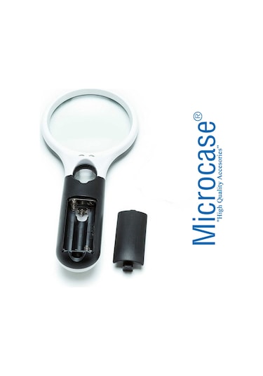 Microcase By5 Işıklı Çift Gözlü 45X 3X Büyütme El Büyüteci