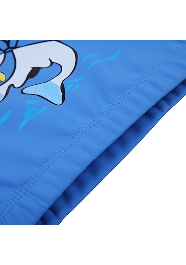 Unisex Su Geçirmez Silikon Yüzme Bone Mavi Yunus Çocuklar İçin Mavi