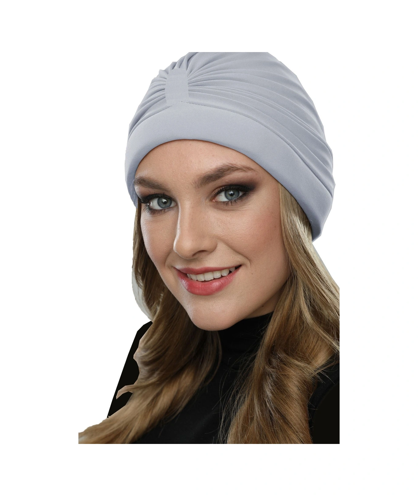 Bantlı Ön Ve Ensesi Bantlı Nervürlü Açık Gri Süngerli Hazır Türban Tesettür Bone Havuz Bonesi Açık Gri