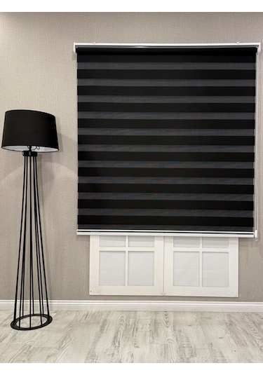 Donatti Bambu Zebra Stor Güneşlik Perde Siyah Siyah
