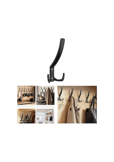 Noktalı Portmanto Vestiyer Askısı Metal Mat Siyah 4 Lü Mat Siyah