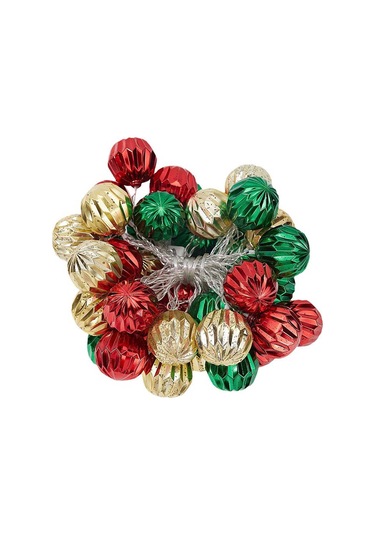 Geeksen 59 İnç 10 Işık Noel Topu Zincir Aydınlatması - İç/ Dış Mekan Noel Ağacı Renkli Dekoratif Işıklar Renk