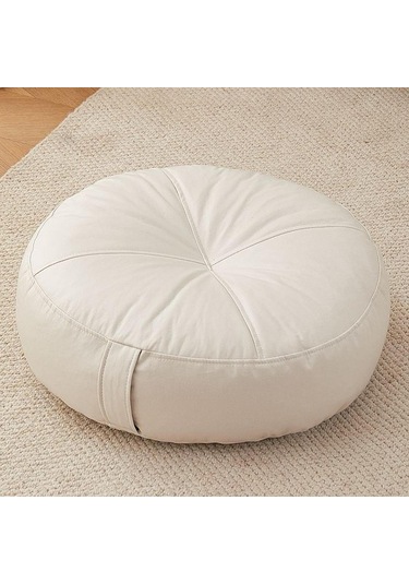 Suntek Yuvarlak Zemin Yastık Atma Oturma Yastığı Beyaz Beyaz