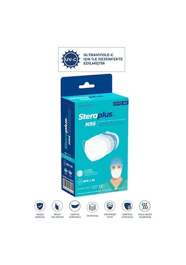 Steraplus N95 Maske 10 Adet Kutulu Beyaz