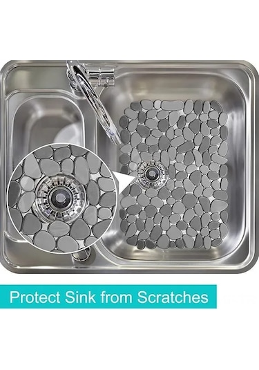 Mufunye 40x30 Cm Kauçuk Lavabo Matı - Kaymazsız, Kırık Ve Çizik Koruyucu, Su Geçirmez, Kolay Temizlenir, Mutfak/banyo Uygun Kahverengi