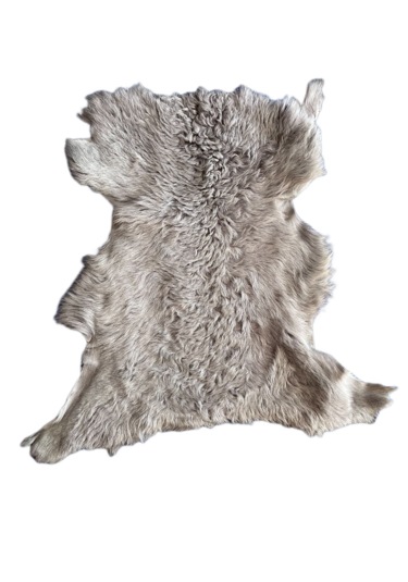 Naturel Uzun Tüylü Koyun Postu - Doğal Post Paspas Gri