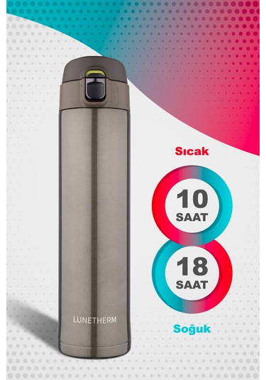 Lunetherm Sızdırmaz Vakumlu Çift Katmanlı Çelik Termos - GRİ