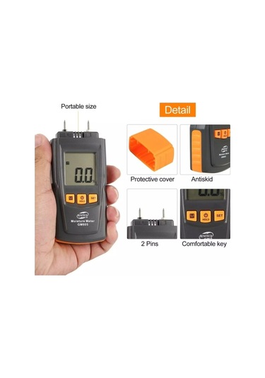 Butuglobal Benetech Gm605 Dijital Ahşap Nem Ölçer Nem Test Cihazı Kereste Nem Dedektörü