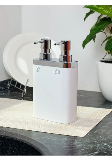 Prımanova Mutfak İçin Çiftlı 900 Ml Bulaşık Deterjanı Dispenserı 191233151 Soğuk Beyaz