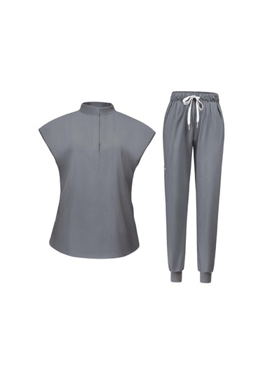 Suntek Kadın Üniforma Fırçalama Seti Yıkanabilir Üst L-gri