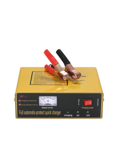 Symbee 6v/12v Akıllı Akü Şarj Cihazı, Otomatik/manuel Mod, Lityum Ve Kurşun Asit Aküleri İçin, Sarı, Küçük Avrupa Standartı Mf-1