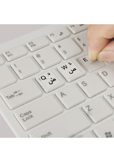Harfli Arapça Şeffaf Klavye Çıkartmaları - Herhangi Bir Dizüstü Bilgisayar Veya Klavye İçin