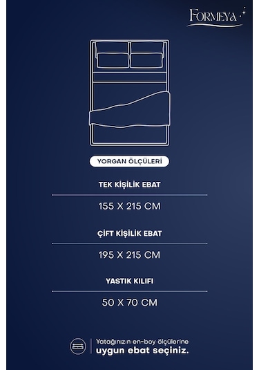 Formeya Siyah Tek Kişilik Wellsoft Yorgan Yastık Kılıflı