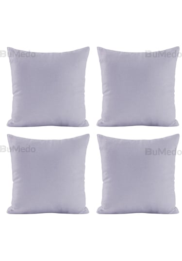 Dekoratif 4'lü Kırlent Yastık Kılıfı Seti - 42 X 42 Cm - Açık Gri