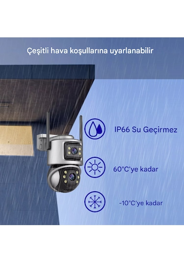 Ip Wıfı Kablosuz Kamera Dış Mekan Cctv Ptz Akıllı Ev Çift Lens