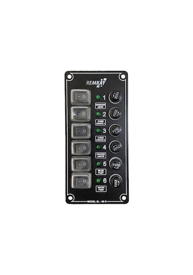 Tekne Karavan 6lı Sigorta Paneli Cam Sigortalı - Marin Tip Siyah