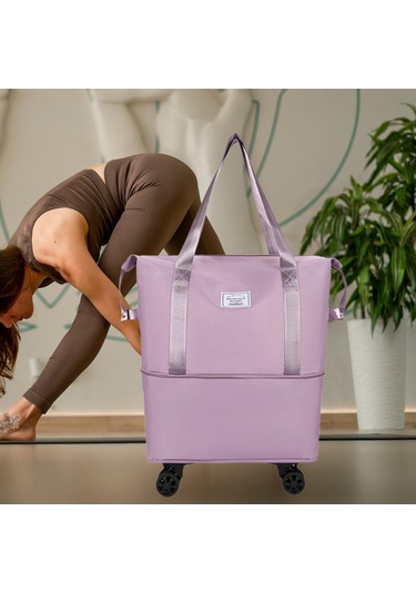 Homyl Katlanabilir Seyahat Çantası Tekerlekli Genişletilebilir El Mor Tekli Genişlet