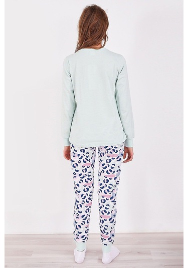 Roly Poly 2960 Leopard Kadın Uzun Kol Pijama Takım Nil