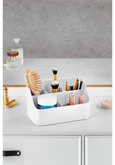 Beyaz Makyaj Kutusu & Kozmetik Organizeri & Çok Amaçlı Kutu Siyah