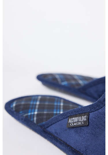 AC&Co / Altınyıldız Classics Erkek Lacivert-mavi Twigy Yumuşak Taban Ev Terliği Damat Çeyiz Lacivert - Mavi
