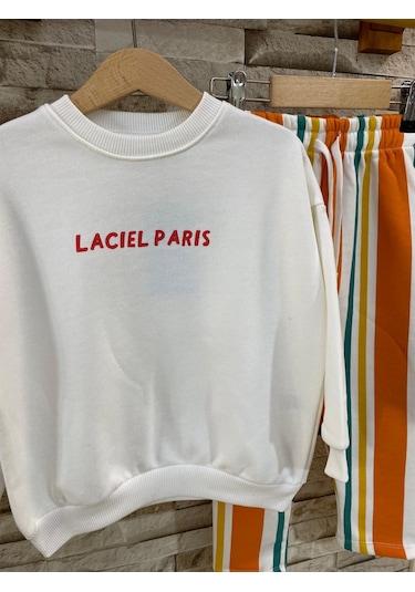 Lacıel Parıs Orenge Fruıts Grafiti Çocuk Eşofman Takım Beyaz